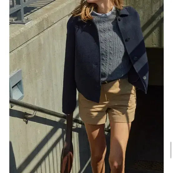 [BUNJANG] ANEU Finn Single Collar Handmade Jacket (Navy) / 앤유 퓐 싱글카라 핸드메이드 자켓 (Navy)