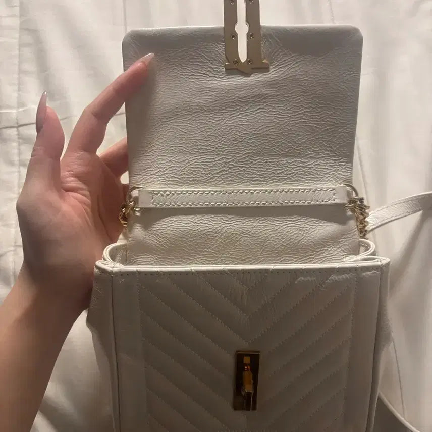 [BUNJANG] Jill Stuart Ivory Mini Crossbody Bag / 질스튜어트 아이보리 미니 크로스백