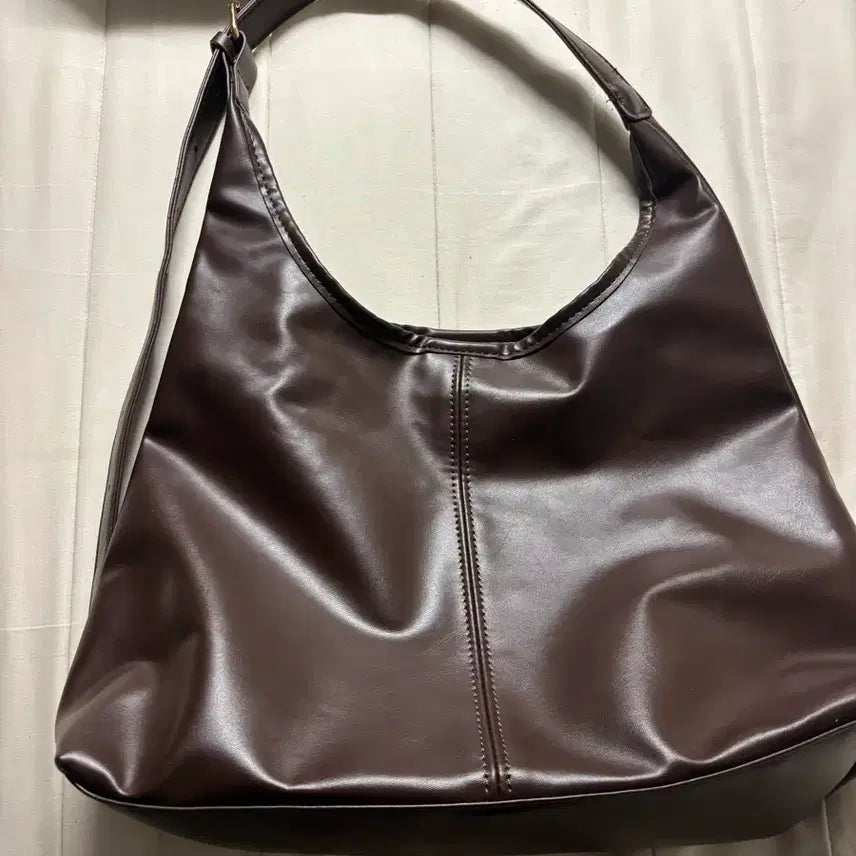 [BUNJANG] Brown Leather Hobo Bag Shoulder Bag / 새상품) 브라운 레더 호보백 숄더백