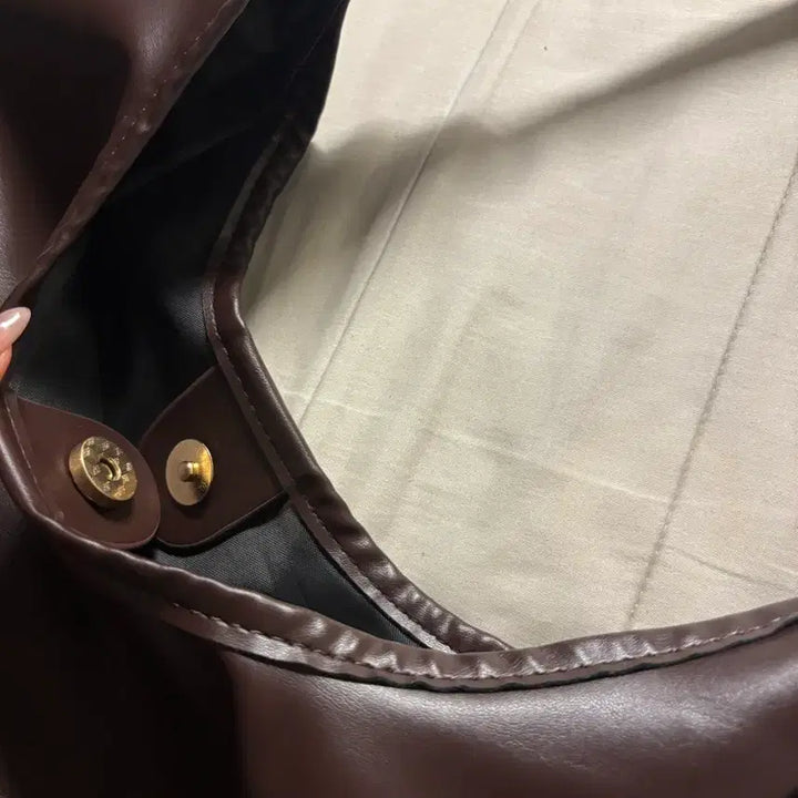 [BUNJANG] Brown Leather Hobo Bag Shoulder Bag / 새상품) 브라운 레더 호보백 숄더백