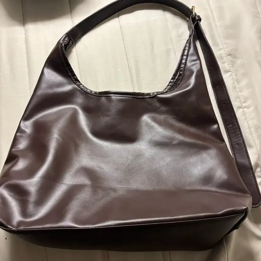[BUNJANG] Brown Leather Hobo Bag Shoulder Bag / 새상품) 브라운 레더 호보백 숄더백