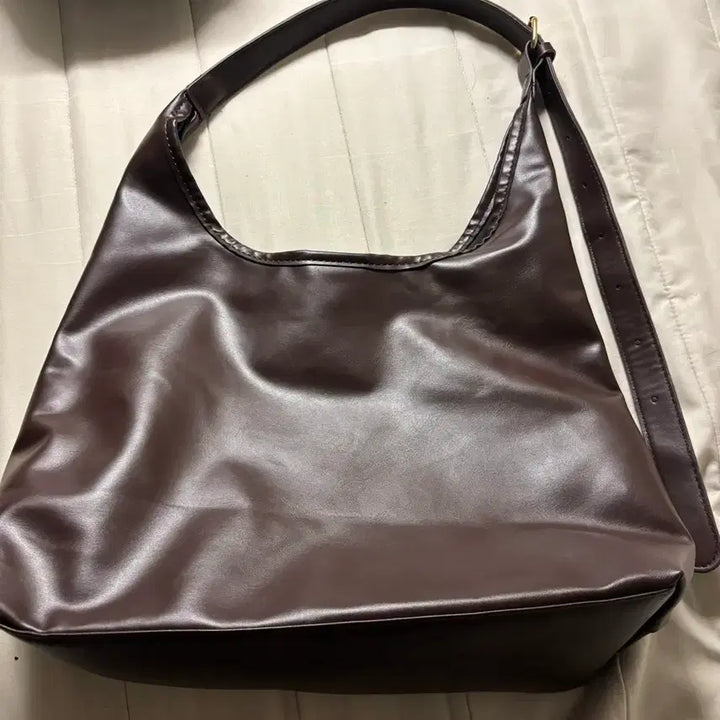 [BUNJANG] Brown Leather Hobo Bag Shoulder Bag / 새상품) 브라운 레더 호보백 숄더백