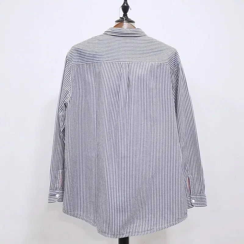 [BUNJANG] Tommy Hilfiger Tommy Jeans Cotton Striped Reversible Shirt / 타미힐피거 타미진스 코튼 스트라이프 긴소매 리버서블 셔츠
