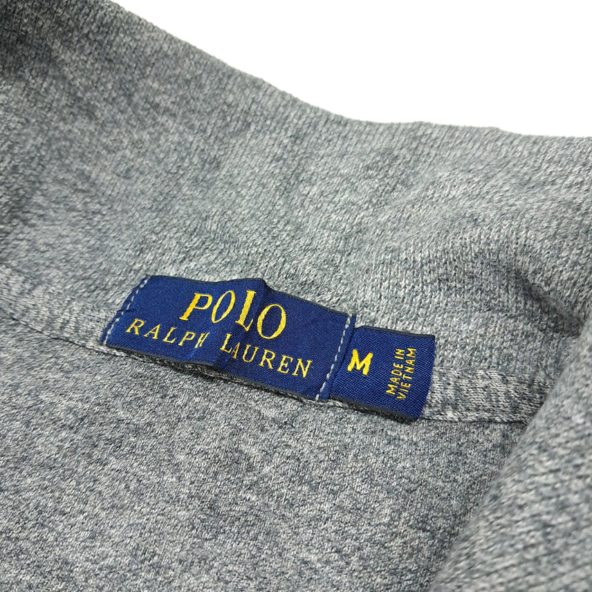 [BUNJANG] Polo Ralph Lauren Half-Zip Knit Sweater / CL784 M 폴로 가죽풀러 헤더그레이 하프집업 니트 스웨터