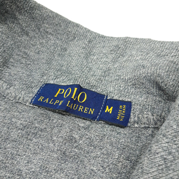 [BUNJANG] Polo Ralph Lauren Half-Zip Knit Sweater / CL784 M 폴로 가죽풀러 헤더그레이 하프집업 니트 스웨터