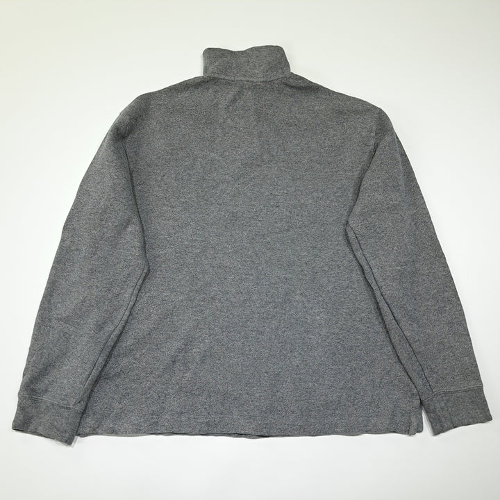 [BUNJANG] Polo Ralph Lauren Half-Zip Knit Sweater / CL784 M 폴로 가죽풀러 헤더그레이 하프집업 니트 스웨터