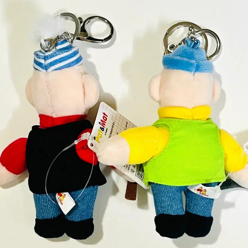 [BUNJANG] Pat &amp; Mat Safety First Set Plush Keyrings / 패트와매트 안전제일 세트 인형 키링