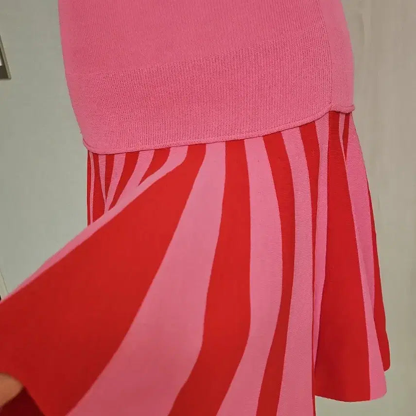 [BUNJANG] LUCKY CHOUETTE Pink Pleated Tiered Dress / 럭키슈에뜨 핑크원피스 FREE