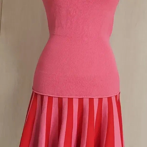 [BUNJANG] LUCKY CHOUETTE Pink Pleated Tiered Dress / 럭키슈에뜨 핑크원피스 FREE