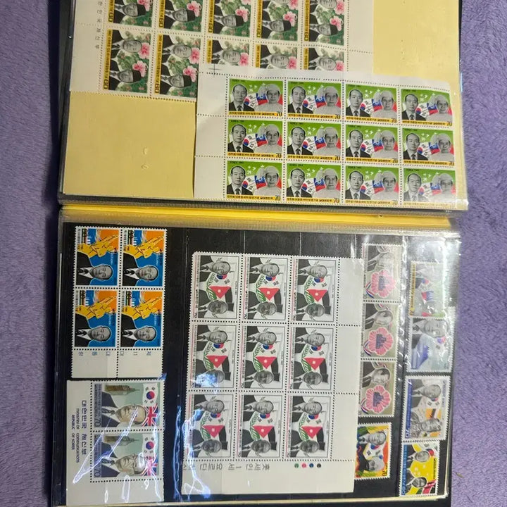 [BUNJANG] Presidential Inauguration and Diplomatic Commemoration Stamp Album Set / 대통령 취임 및 외교 기념우표 전지 앨범 일괄판매합니다