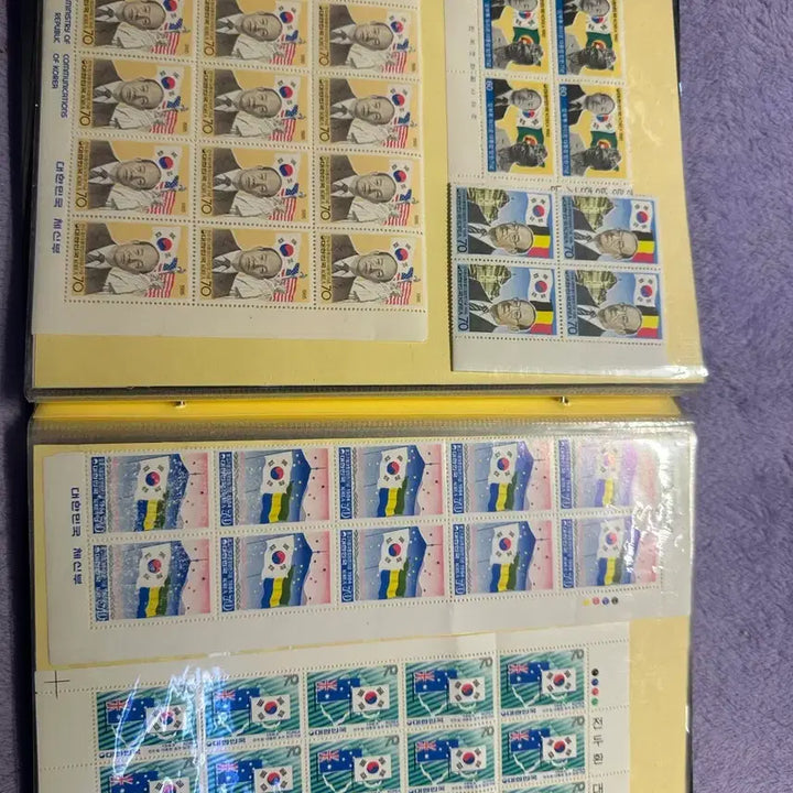 [BUNJANG] Presidential Inauguration and Diplomatic Commemoration Stamp Album Set / 대통령 취임 및 외교 기념우표 전지 앨범 일괄판매합니다
