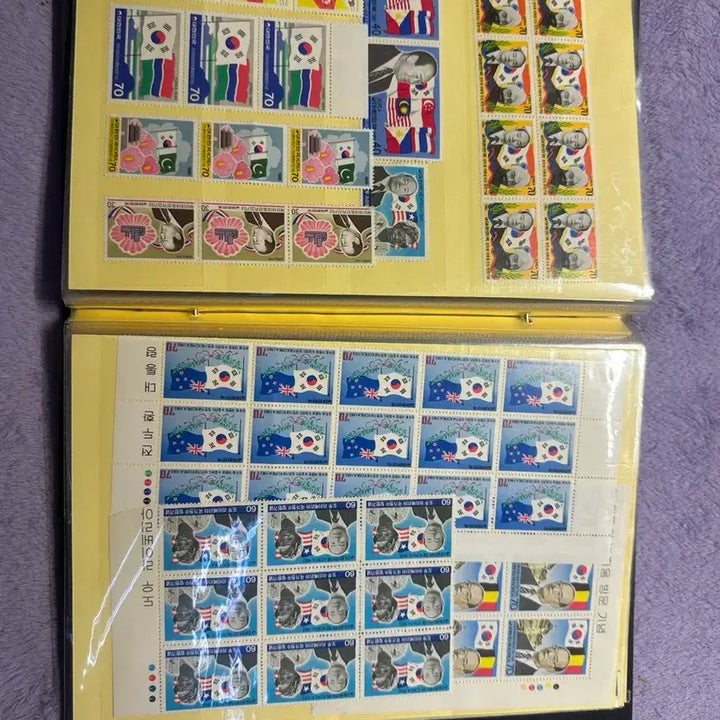 [BUNJANG] Presidential Inauguration and Diplomatic Commemoration Stamp Album Set / 대통령 취임 및 외교 기념우표 전지 앨범 일괄판매합니다