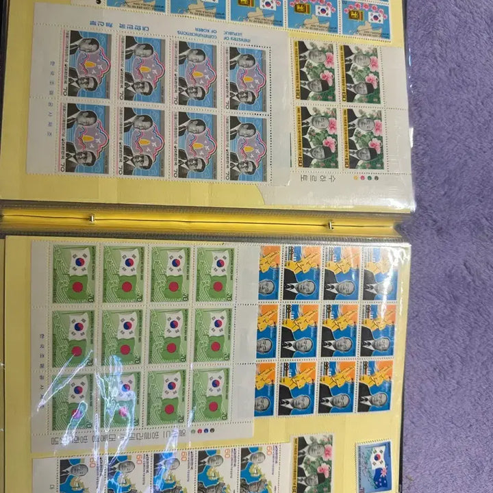 [BUNJANG] Presidential Inauguration and Diplomatic Commemoration Stamp Album Set / 대통령 취임 및 외교 기념우표 전지 앨범 일괄판매합니다
