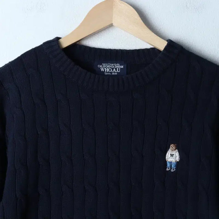 [BUNJANG] Who.A.U Cable Knit Sweater Navy / (L-XL) 후아유 니트 케이블 꽈배기 네이비 올드스쿨-177BA