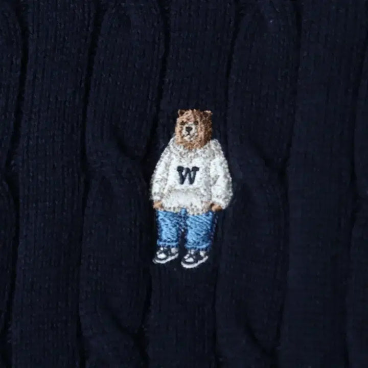 [BUNJANG] Who.A.U Cable Knit Sweater Navy / (L-XL) 후아유 니트 케이블 꽈배기 네이비 올드스쿨-177BA
