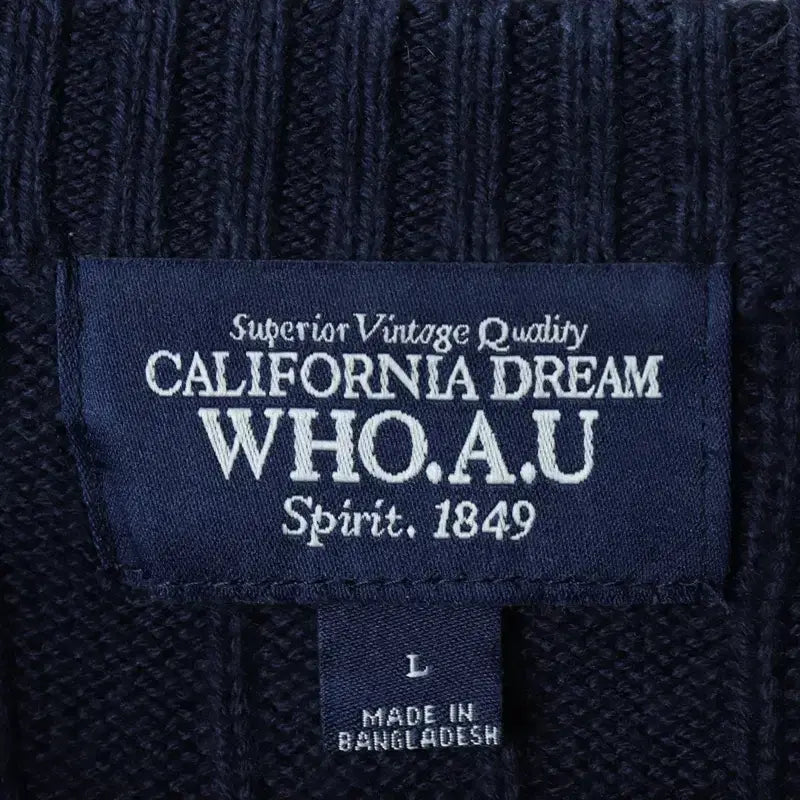 [BUNJANG] Who.A.U Cable Knit Sweater Navy / (L-XL) 후아유 니트 케이블 꽈배기 네이비 올드스쿨-177BA