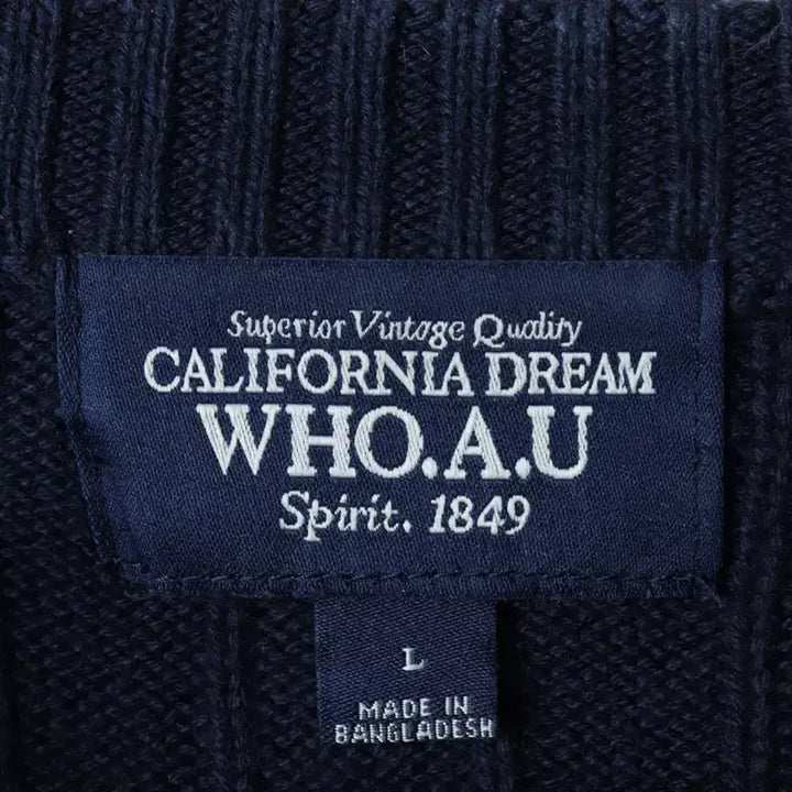 [BUNJANG] Who.A.U Cable Knit Sweater Navy / (L-XL) 후아유 니트 케이블 꽈배기 네이비 올드스쿨-177BA
