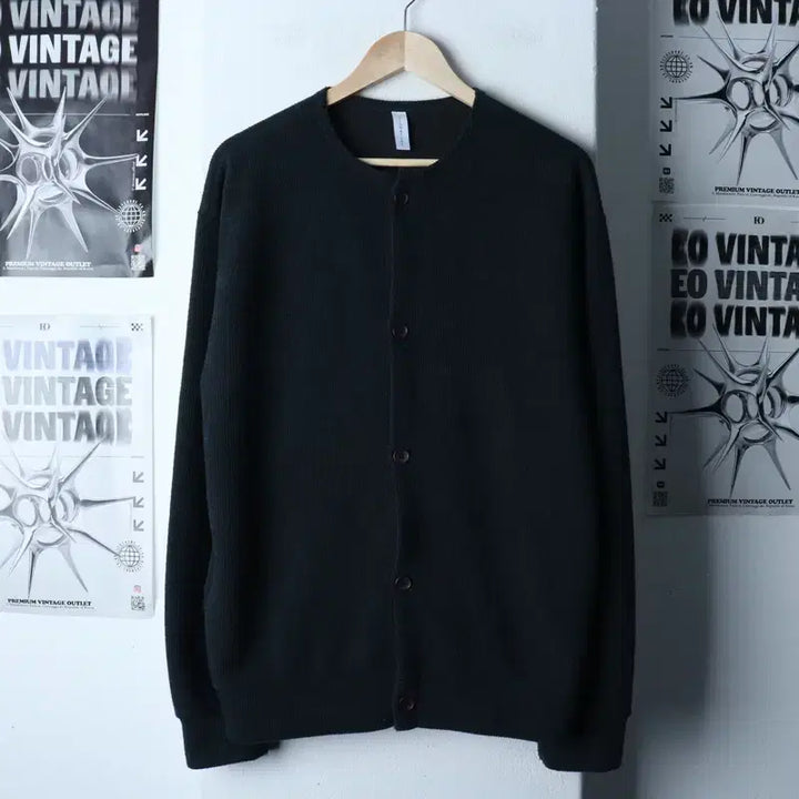 [BUNJANG] Signature Knit Cardigan Ribbed Green / (L-XL) 시그니처 니트 가디건 골지 그린 놈코어-177BD
