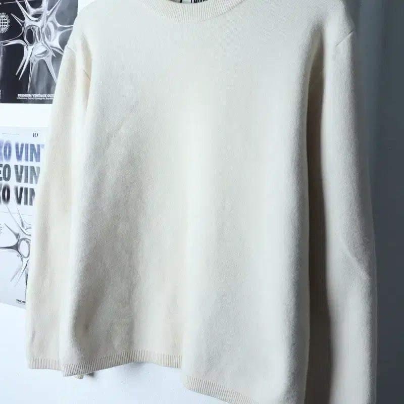 [BUNJANG] Elmood Wool Knit Sweater / (S) 엘무드 니트 아이보리 무지 울-177BE