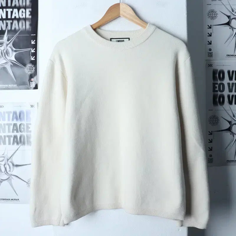 [BUNJANG] Elmood Wool Knit Sweater / (S) 엘무드 니트 아이보리 무지 울-177BE
