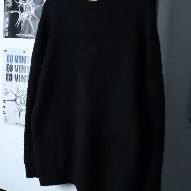 [BUNJANG] Zara Knit Solid Black Wool Sweater / (M-XL) 자라 니트 무지 블랙 울-177BF