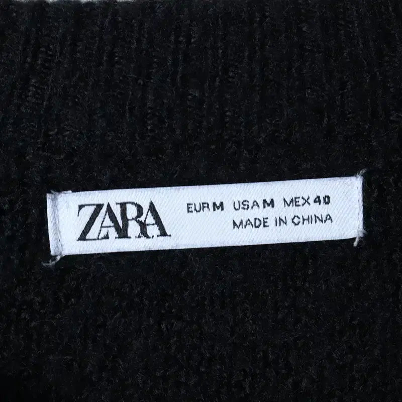 [BUNJANG] Zara Knit Solid Black Wool Sweater / (M-XL) 자라 니트 무지 블랙 울-177BF