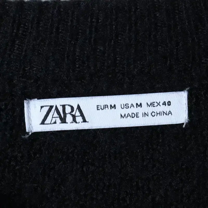 [BUNJANG] Zara Knit Solid Black Wool Sweater / (M-XL) 자라 니트 무지 블랙 울-177BF