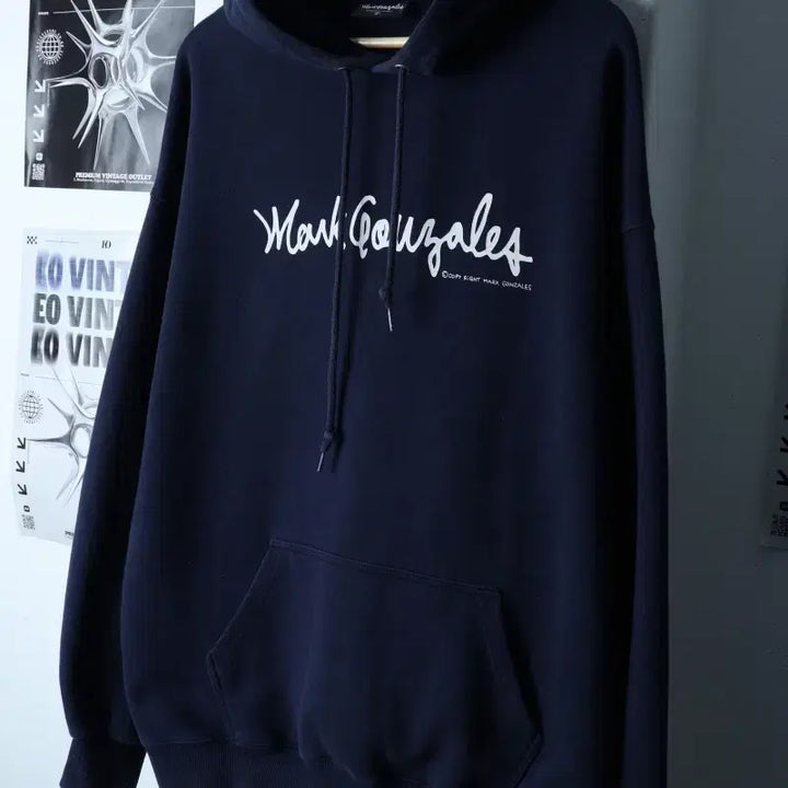 [BUNJANG] Mark Gonzales Hoodie Navy XL-2XL / (XL-2XL) 마크곤잘레스 후드티셔츠 빅사이즈 네이비-177C3