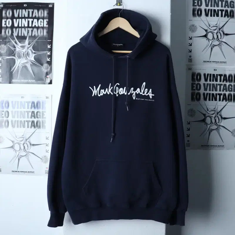 [BUNJANG] Mark Gonzales Hoodie Navy XL-2XL / (XL-2XL) 마크곤잘레스 후드티셔츠 빅사이즈 네이비-177C3
