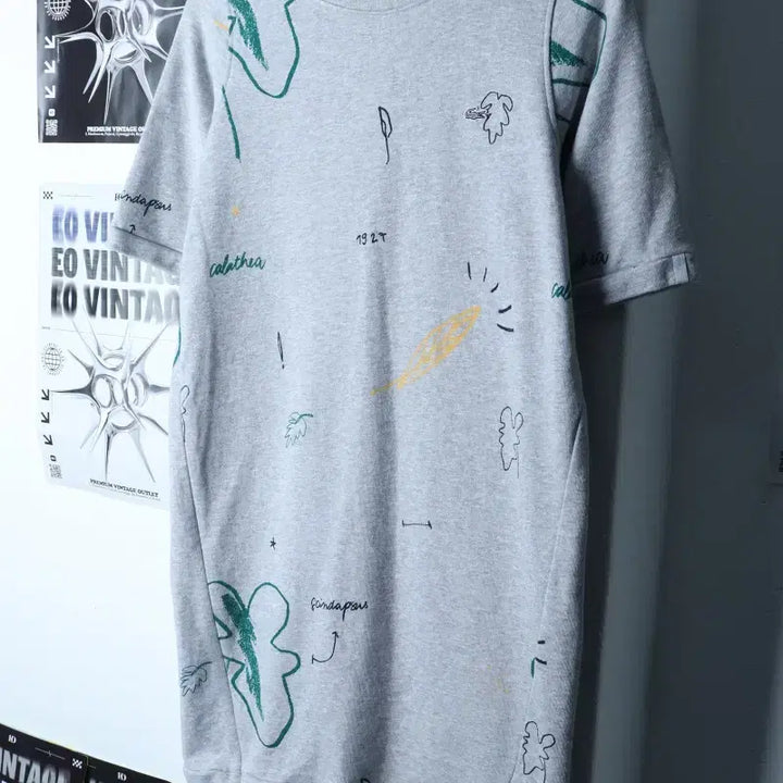 [BUNJANG] Lacoste Gray Sweat Dress / W(S) 라코스테 드레스 원피스 반팔 스웻 그레이 올드스쿨-177D1
