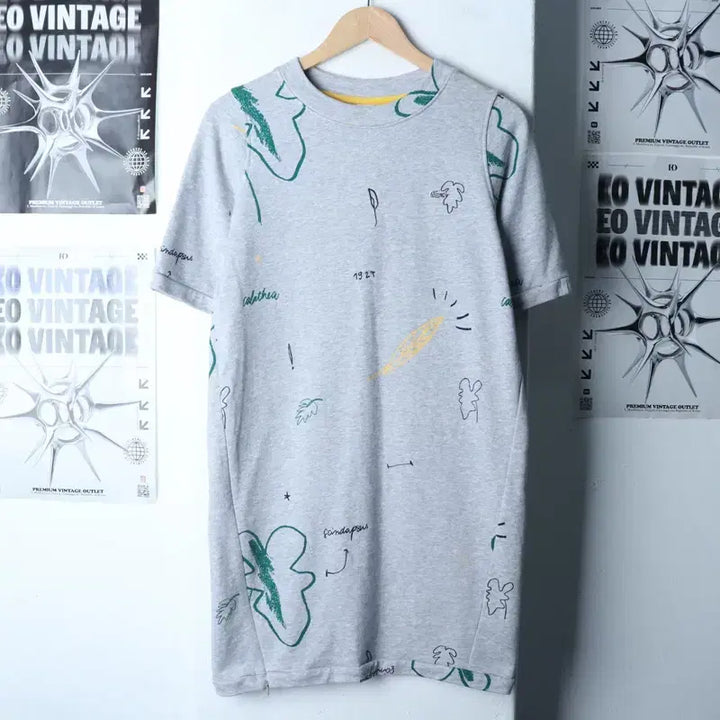 [BUNJANG] Lacoste Gray Sweat Dress / W(S) 라코스테 드레스 원피스 반팔 스웻 그레이 올드스쿨-177D1