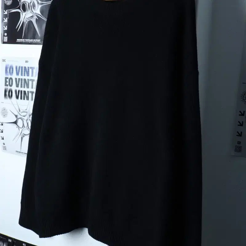 [BUNJANG] Compagno Heavy Wool Knit Sweater / (L-XL) 꼼파뇨 니트 무지 블랙 헤비울-177D9