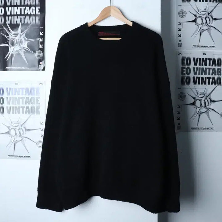 [BUNJANG] Compagno Heavy Wool Knit Sweater / (L-XL) 꼼파뇨 니트 무지 블랙 헤비울-177D9