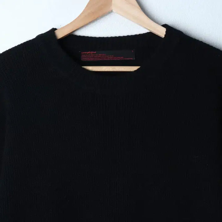 [BUNJANG] Compagno Heavy Wool Knit Sweater / (L-XL) 꼼파뇨 니트 무지 블랙 헤비울-177D9