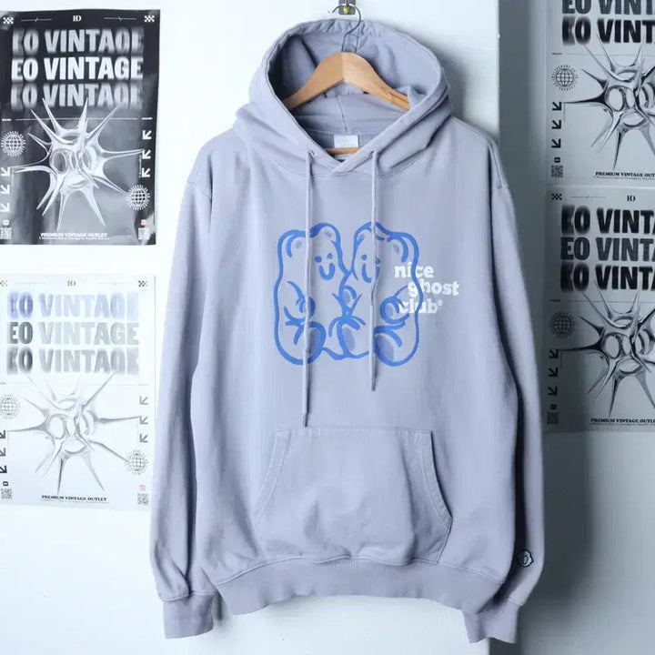 [BUNJANG] Nice Ghost Club Hoodie Light Blue Jelly Bear / (L-XL) 나이스고스트클럽 후드티셔츠 끈이염 연블루 젤리곰-177EB