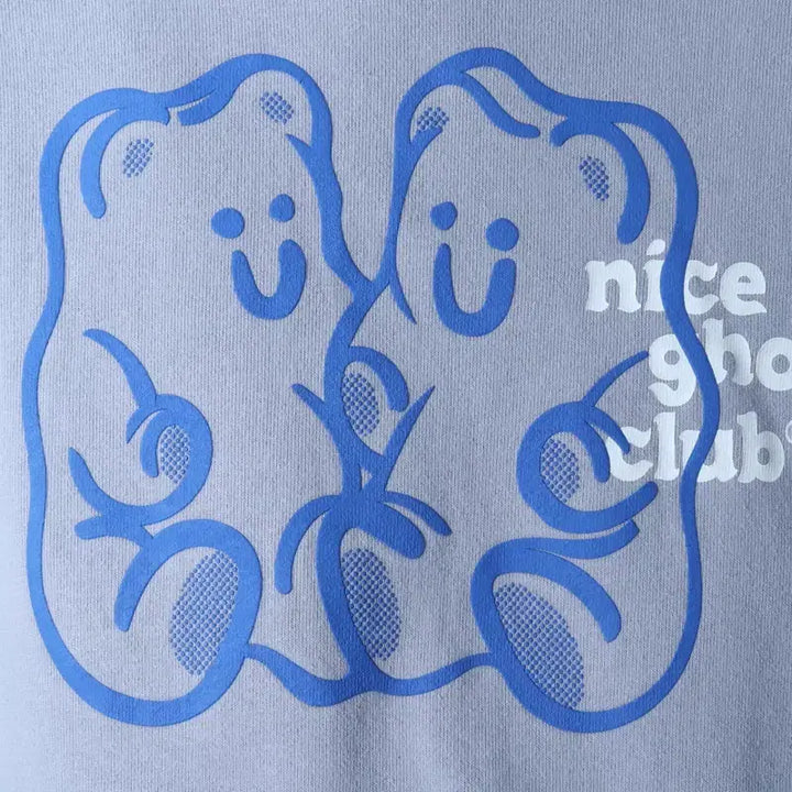 [BUNJANG] Nice Ghost Club Hoodie Light Blue Jelly Bear / (L-XL) 나이스고스트클럽 후드티셔츠 끈이염 연블루 젤리곰-177EB