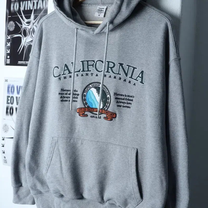 [BUNJANG] 177F2 Big Logo Gray Hoodie / (M-L) 트레블 후드티셔츠 빅로고 그레이 올드스쿨-177F2