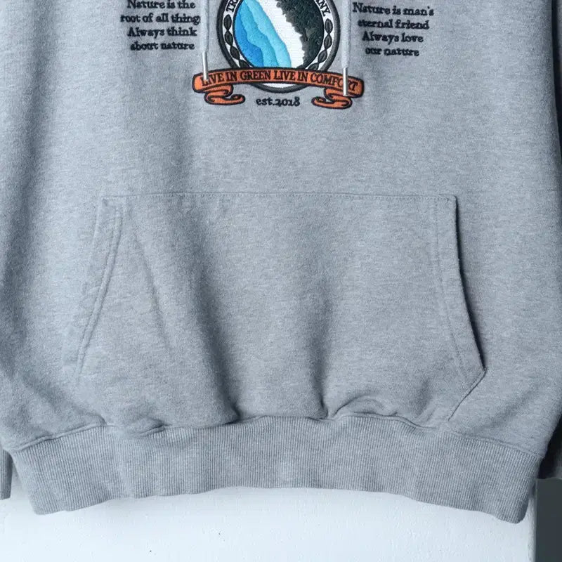 [BUNJANG] 177F2 Big Logo Gray Hoodie / (M-L) 트레블 후드티셔츠 빅로고 그레이 올드스쿨-177F2