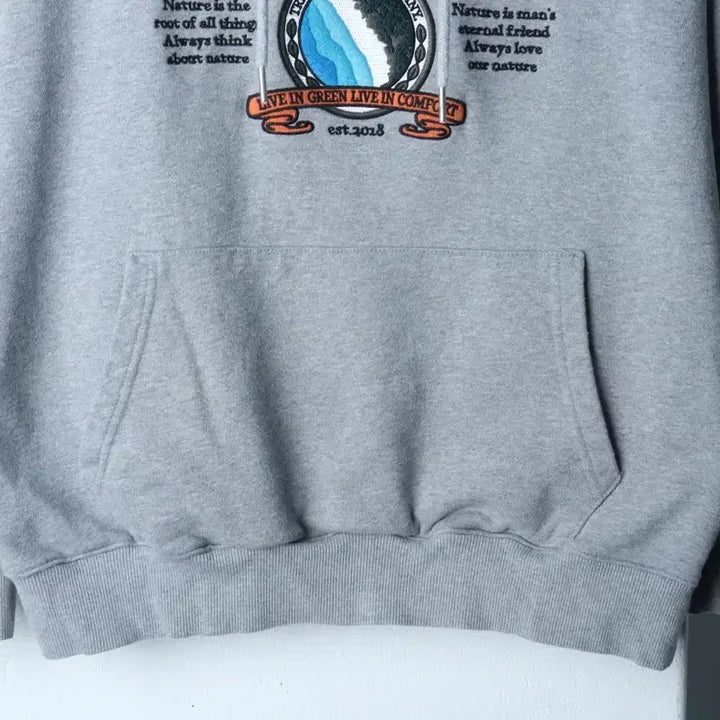 [BUNJANG] 177F2 Big Logo Gray Hoodie / (M-L) 트레블 후드티셔츠 빅로고 그레이 올드스쿨-177F2