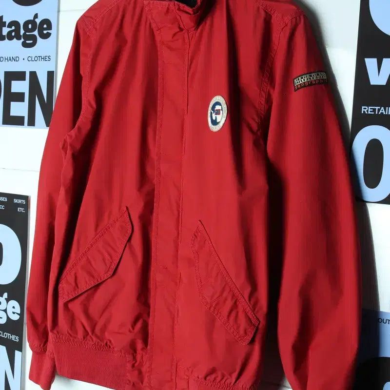[BUNJANG] Napapijri Windbreaker Jacket / (M-L) 나파피리 집업 바람막이 점퍼자켓 블루종 테크 버건디-17765