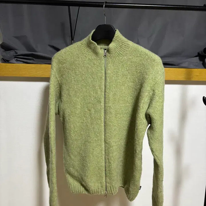 [BUNJANG] Stussy Brushed Mock Full Zip Sweater / [M] STUSSY 스투시 브러쉬드 모크 풀 집 스웨터 세이지