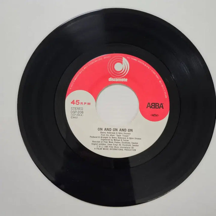 [BUNJANG] ABBA On And On And On 7-inch Vinyl Single / (7인치 싱글, 아바) ABBA - On And On And On LP