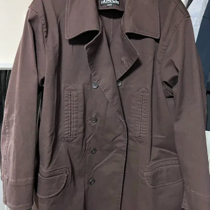[BUNJANG] HUTON Vintage Wine Pea Coat / 후톤 피코트 빈티지 와인 L 새상품