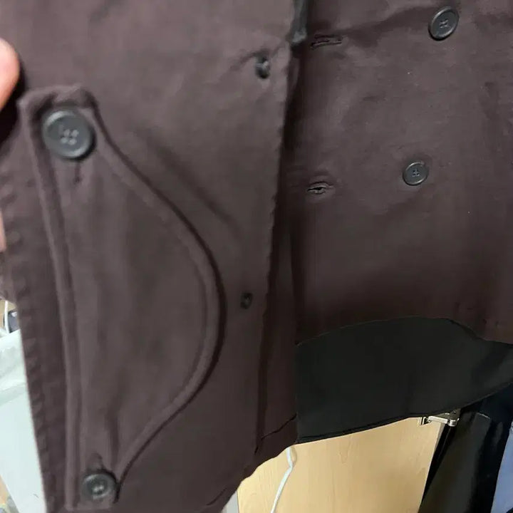 [BUNJANG] HUTON Vintage Wine Pea Coat / 후톤 피코트 빈티지 와인 L 새상품