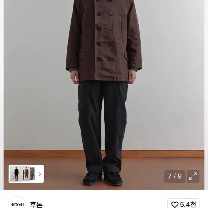 [BUNJANG] HUTON Vintage Wine Pea Coat / 후톤 피코트 빈티지 와인 L 새상품