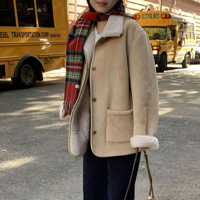 [BUNJANG] Gaenysra Beige Suede Mouton / (1회착용) 가내스라 베이크 스웨이드 무스탕