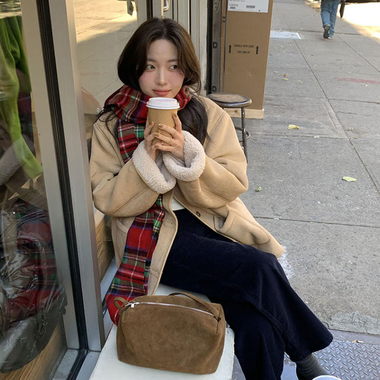 [BUNJANG] Gaenysra Beige Suede Mouton / (1회착용) 가내스라 베이크 스웨이드 무스탕
