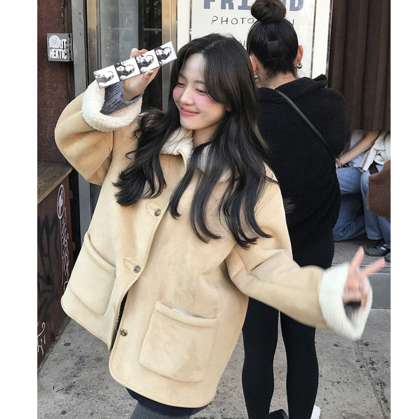 [BUNJANG] Gaenysra Beige Suede Mouton / (1회착용) 가내스라 베이크 스웨이드 무스탕