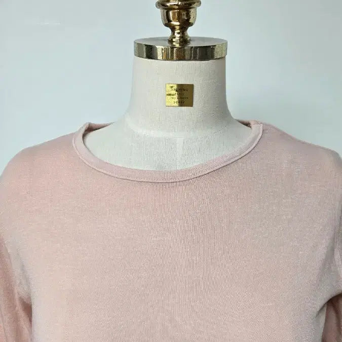 [BUNJANG] Pink Round Long Sleeve T-Shirt / 부드러운 핑크 라운드 긴팔