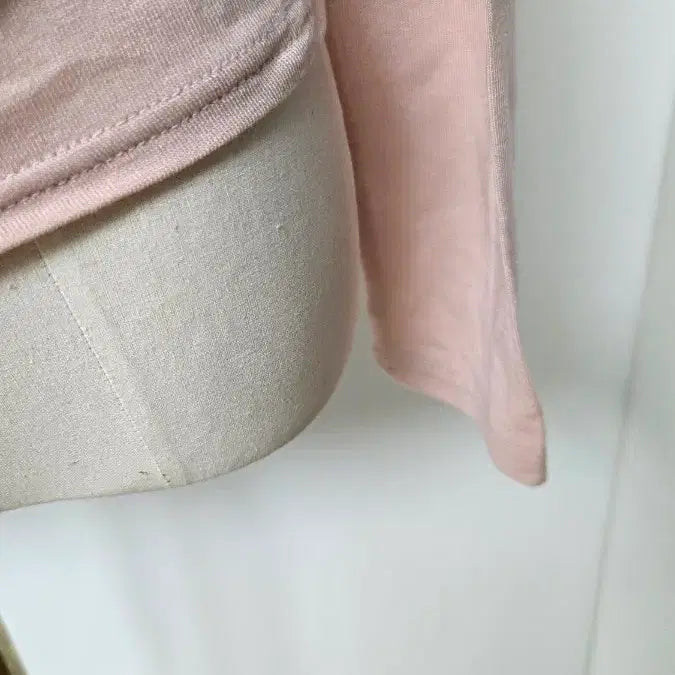 [BUNJANG] Pink Round Long Sleeve T-Shirt / 부드러운 핑크 라운드 긴팔